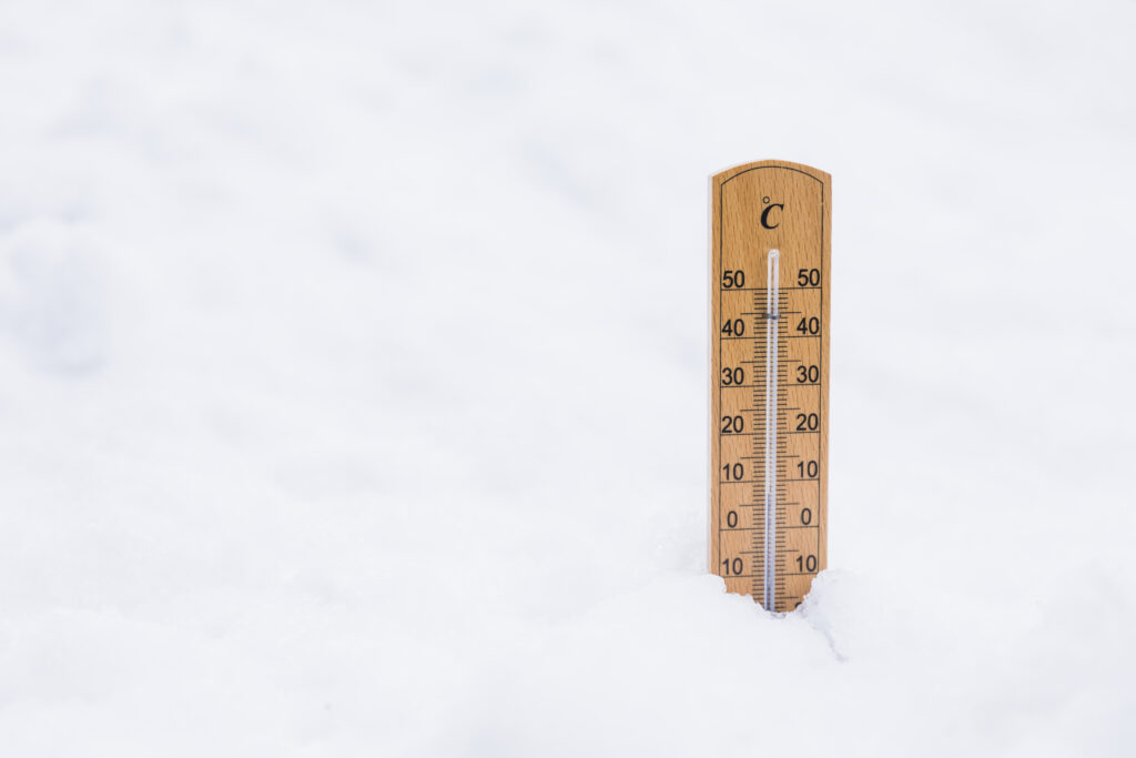 Thermometer in the snow